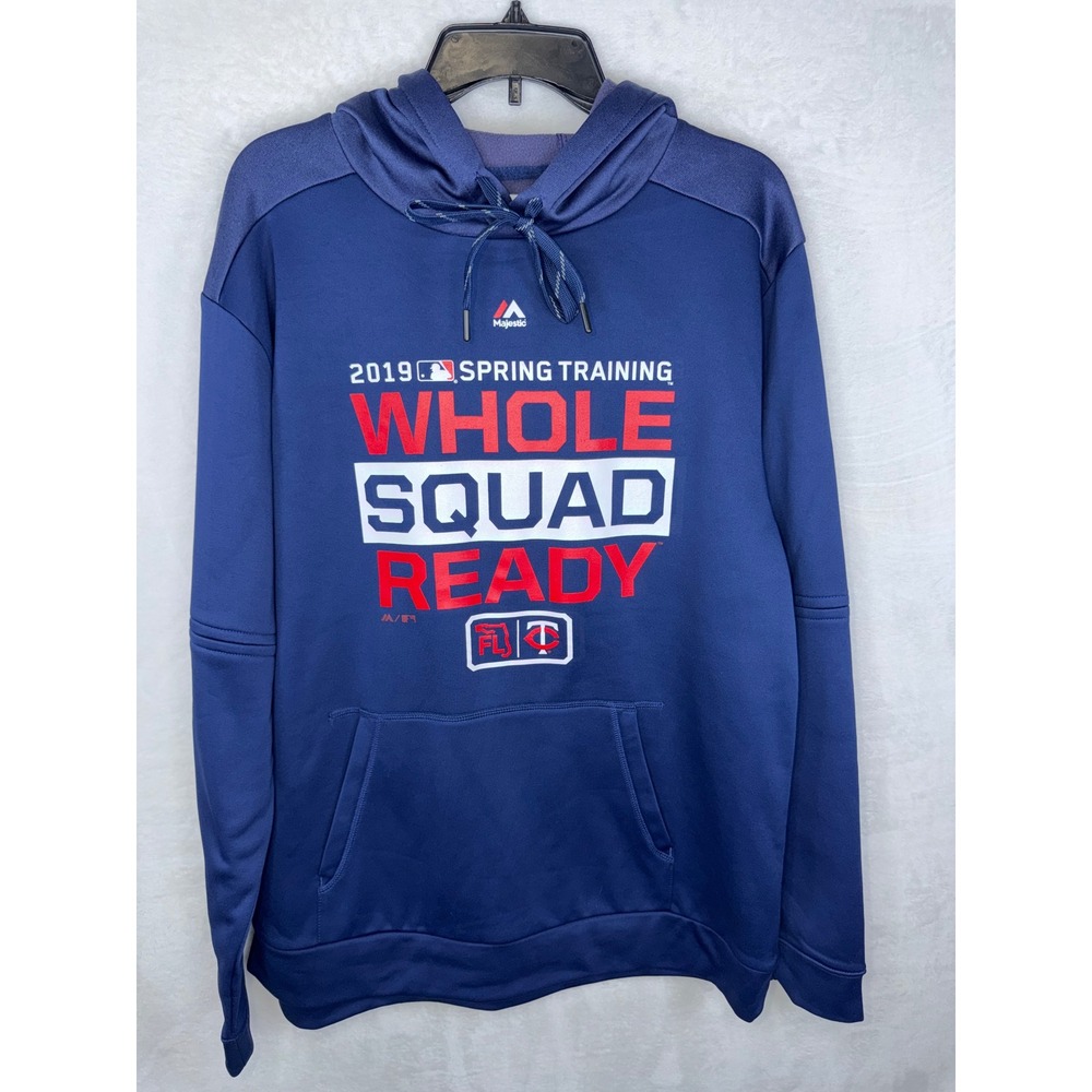 Majestic Minnesota Twins 2019 Spring Training Hoodie Mens Large Navy Blue MLB